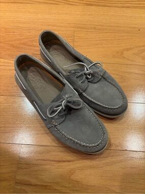 Sperry Gray Gold Cup Boat Shoes